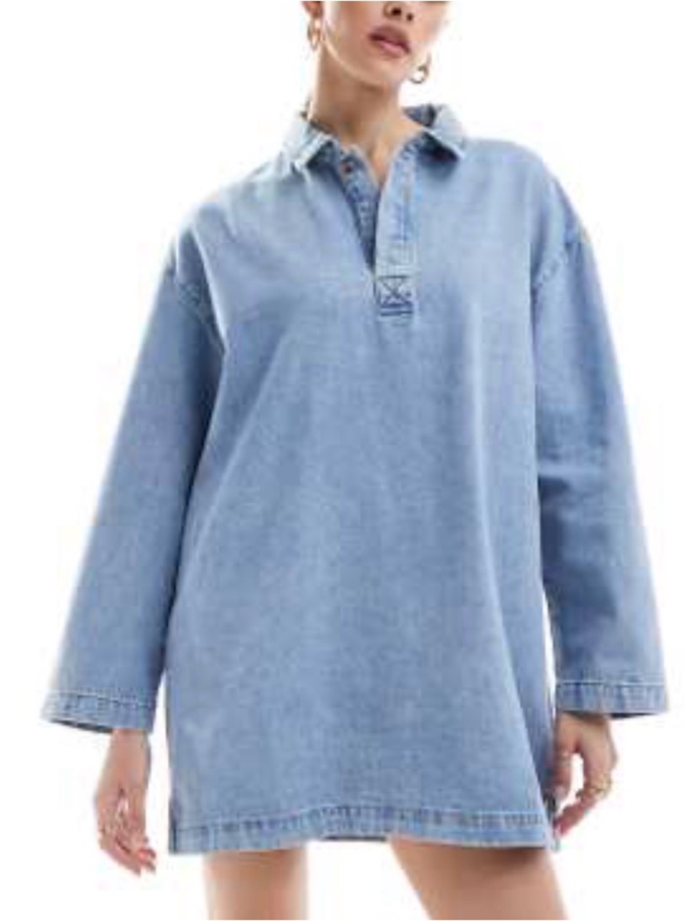 ASOS Light Blue Long Sleeve Denim Dress